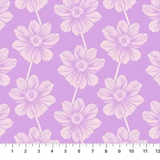 Purple Floral Indelible by Anna Maria for Northcott Cotton 44"/45" Fabric Per Yard {1}