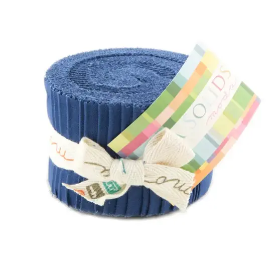 Blue Bella Solids Junior Jelly Roll Precuts {1}