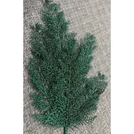 29" Glitter Fern Spray: Hunter Green {2}