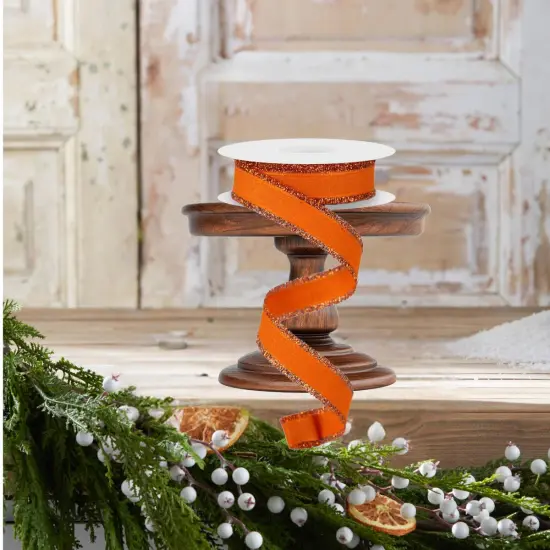 7/8" Fuzzy Edge Ribbon: Orange (10 Yards) {4}