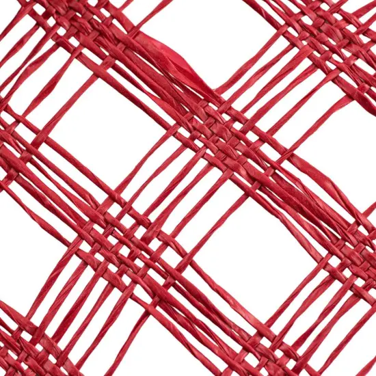 10" Poly Burlap Check Mesh Ribbon: Red {2}