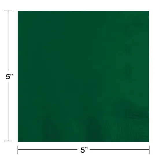 1200 pc Bulk Hunter Green Paper Beverage Napkin 2ply {4}