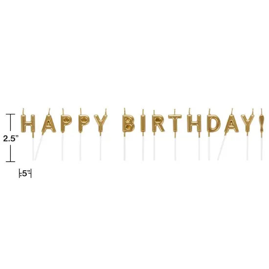 168 pc Bulk Gold Happy Birthday Candles {4}