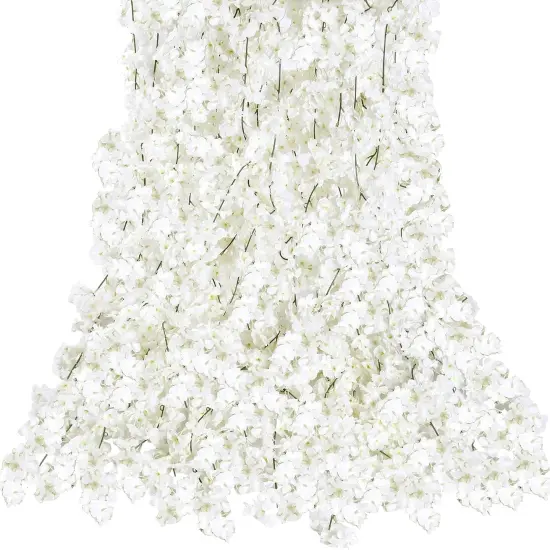 6-Pack Artificial Cherry Blossom Garland - Hanging Silk Flower Vines for Home and Event Decor {1}