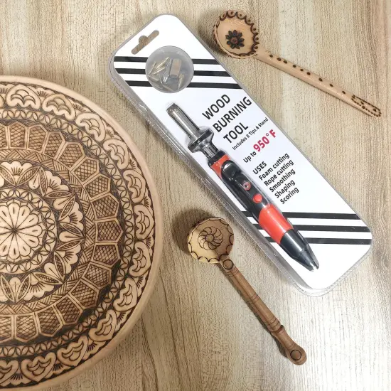 Wood Burning kit, Professional WoodBurning Pen Tool, DIY Creative Tools,Wood Burner for Embossing/Carving/Pyrography，Suitable for Beginners,Adults (orange) {3}