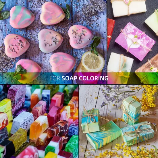 20 Pcs Bath Bomb Soap Dye - Liquid Based Soap Colorant, Food Grade Coloring, Skin Safe, Vibrant Neon Soap Coloring for Soap Making DIY, Bath Bomb Supplies Kits, Bath Salt Crafting, Slime Dye {6}