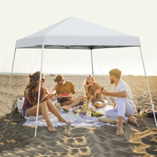 Costway 10x10ft Patio Outdoor Instant Pop-up Canopy Slanted Leg UPF50+ Sun Shelter {3}