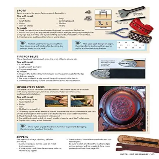 48 pages Get Started in Leather Crafting: Step-by-Step Techniques and Tips for Crafting Success (Design Originals) Beginner-Friendly Projects, Basics of Leather Preparation, Tools, Stamps, Embossing, & More {3}