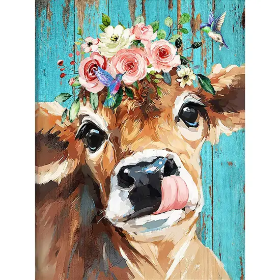 11.6X15.7 inc Diamond Painting Kits for Adults&Beginners DIY 5D Diamond Art Paint with Round Diamonds Full Drill Cow Gem Art Painting Kit for Home Wall Decor Gifts(12x16inch/30&times;40cm) {2}