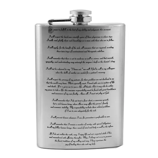 8oz Hippocratic Oath Stainless Steel Flask {3}