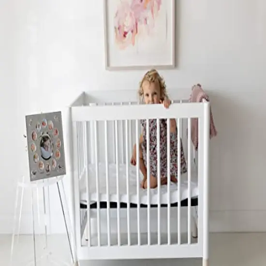 tiny ideas Baby's First Year Picture Frame, 0-12 Month Baby Pictures, Newborn Baby Registry, Classic Gender Neutral Nursery Decor, Silver {4}