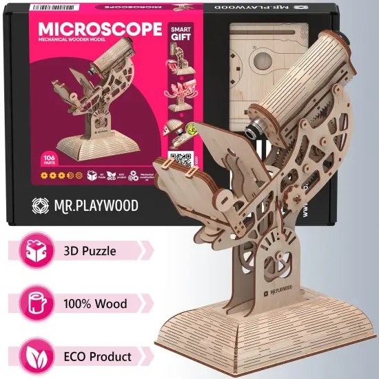 Microscope Mechanical Wooden Model {3}