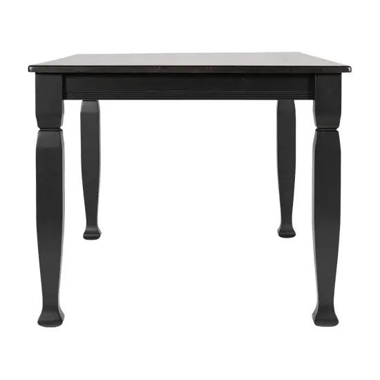 Merrick Lane Finnley Wooden Dining Table with Sculpted Legs Black Matte {6}