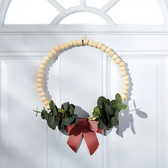 Bright Creations Set of 50 Wooden Beads and 30 Wood Rings for Macrame, DIY Pendant Connectors, Wall Hanging Craft (Rings 2.2 in/Beads 20mm) {6}