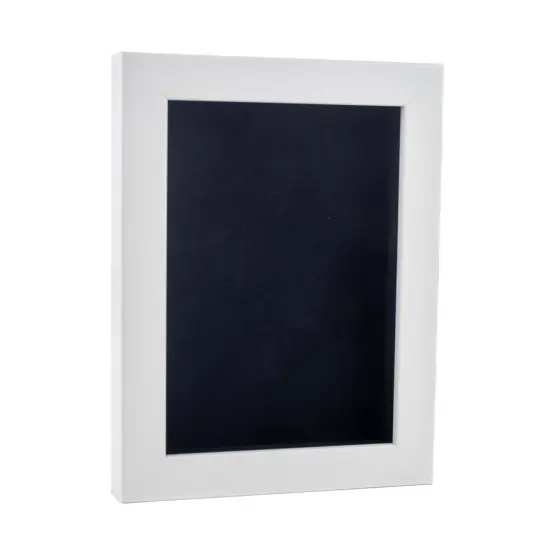 Classic White Wood Shadown Box Frame with Acrylic Front - Black Suede Backing, 30 Sizes {2}