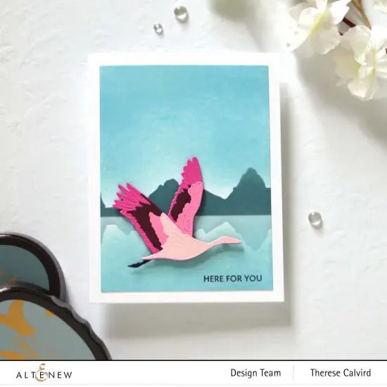 Abstract Mountain Scene Stencil {5}