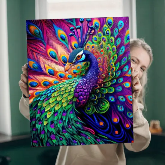 11.8x15.7inch 5D Diamond Painting Kits for Adults - Peacock Diamond Art Kits for Adults Kids Beginner,DIY Animals Round Full Drill Paintings with Diamonds Gem Art for Adults Home Wall Decor {4}