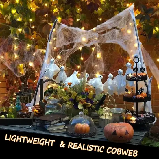 300 Sqft Spider Webs with 30 Fake Spiders,Stretchable DIY Cobwebs for Indoor/Outdoor Scary Atmosphere,Outside Garden Window Yard Tree home office Parties,Haunted Houses {5}