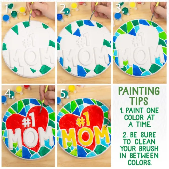 Creative Roots Paint Your Own #1 MOM Stepping Stone, Craft Kits for Kids, Ceramics to Paint, Ages 6+ {6}