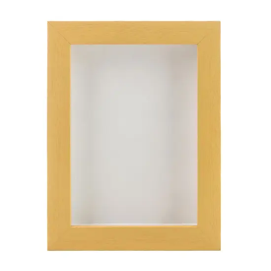 Classic Natural Wood Shadow Box Frame with Acrylic Front - White Suede Backing, 30 Sizes {4}