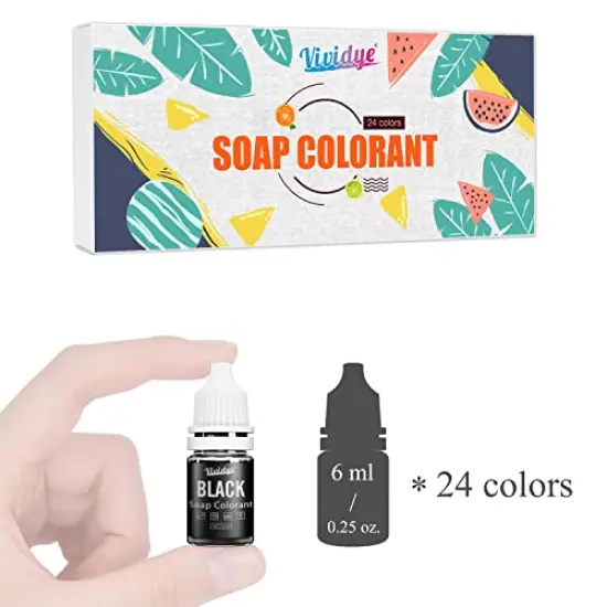 24 Color Food Grade Skin Safe Soap Coloring Bath Bomb Color Dye for DIY Soap Making Supplies - Liquid Concentrated Soap Colorant for Bath Bomb Supplies Kit, Handmade Soaps, DIY Craft {4}