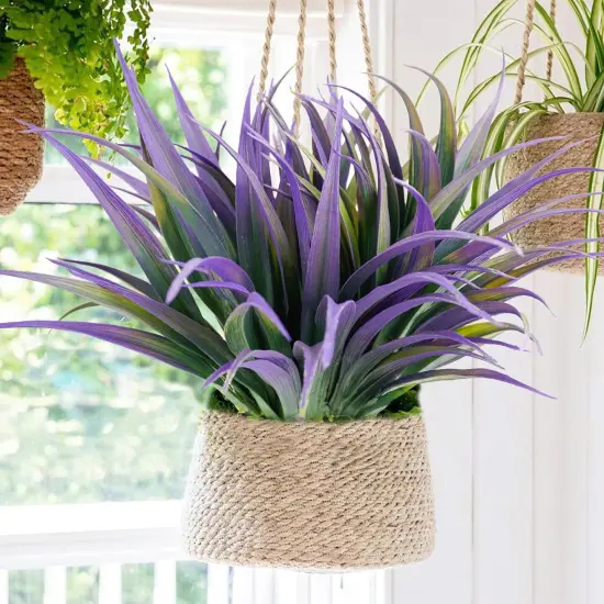 12-Piece UV-Resistant Artificial Grass Set &ndash; 17.3 Inch Faux Greenery for Home and Garden D&eacute;cor {6}