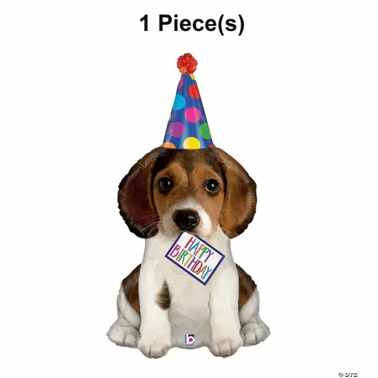 Betallic Happy Birthday Puppy-Shaped 37" Mylar Balloon {1}