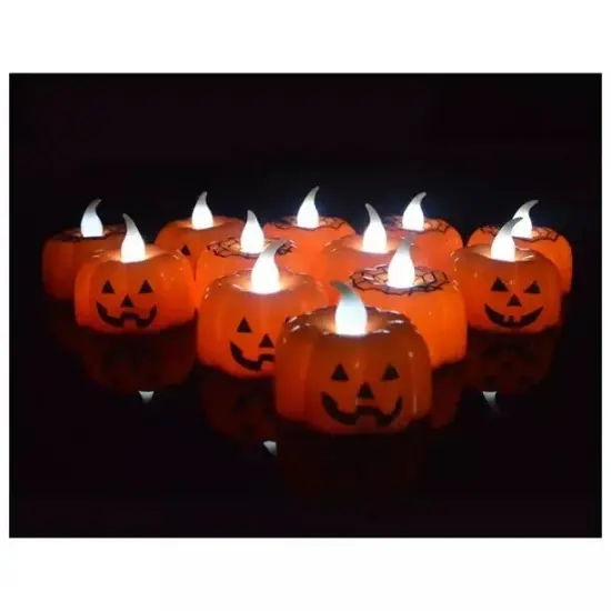 40 Pcs Bright 3D Halloween Flameless Pumpkin Candles {6}