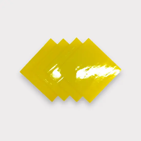 Gold (Yellow) Tone Opaque Fusible Glass Sheets / Mosaic Squares - 4 Pack {1}