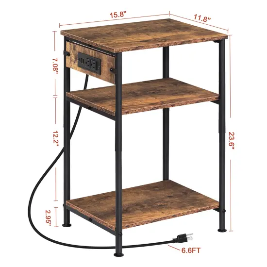 2pcs Nightstands with Charging Station {2}