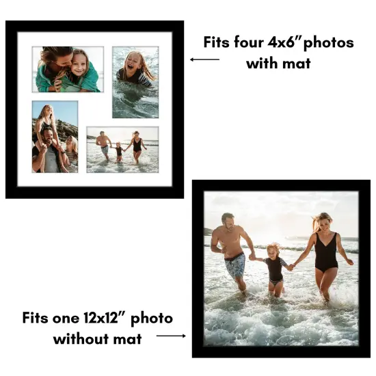 Americanflat 12x12 Collage Picture Frame - Fits Four 4x6 Photos or One 12x12 Picture {10}
