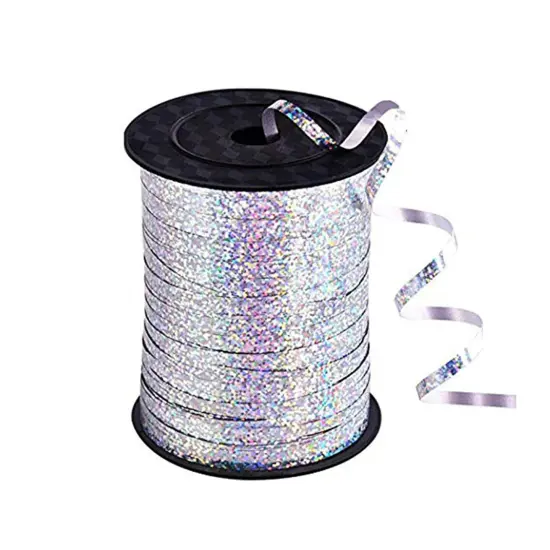 500 Yards Silver Ribbon Curling Crimped, Balloon String Shiny Metallic Roll for Gift Wrapping Ribbon for Birthday Party Festival Art Craft Decor Florist Flowers Decoration {2}