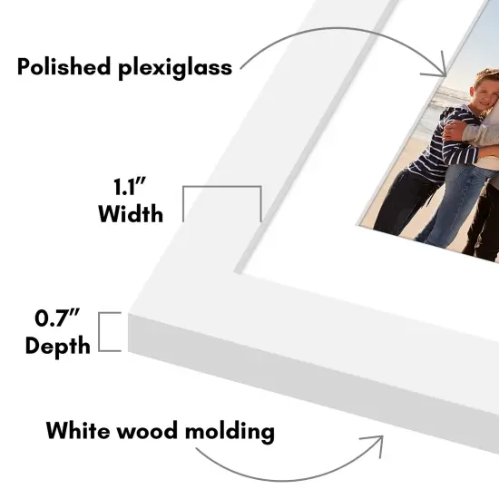 Americanflat 12x22 Collage Picture Frame - Fits Eight 4x6 Photos or One 12x22 Picture {3}