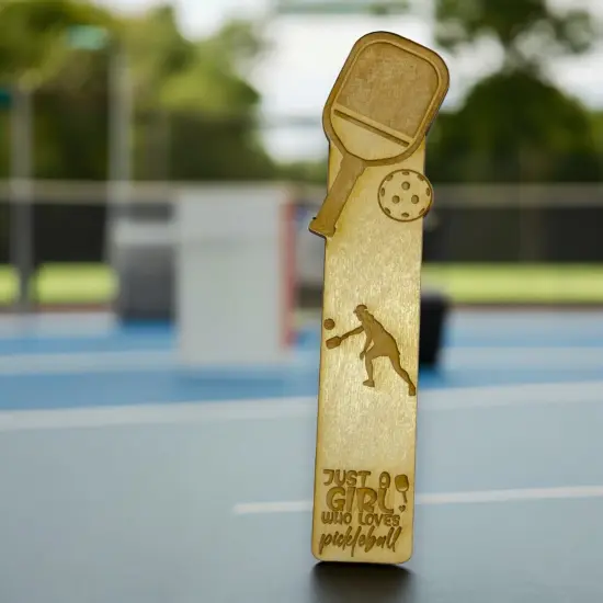 Bookmark - Just a girl who loves pickleball - Birch wood {3}