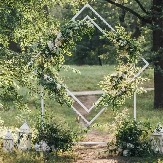 6.8ft Wedding Arch Background Stand Metal Backdrop frame for Wedding Party Decor {3}