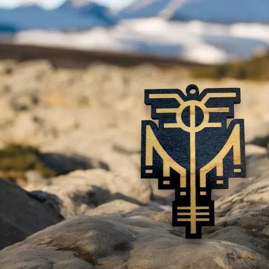 Ornament - Black - Valkyrie Viking Symbol {4}