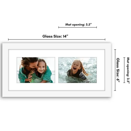 Americanflat 6x14 Collage Picture Frame - Fits Two 4x6 Photos or One 6x14 Picture {2}