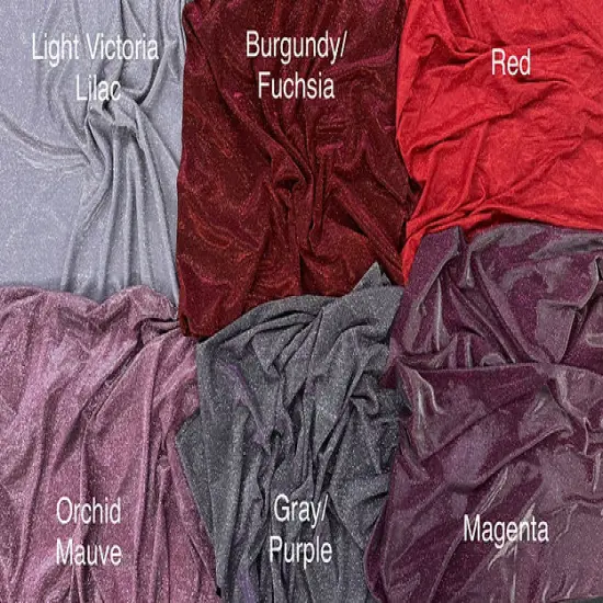 1 Yard Glitter Lurex Stretch Mesh Fabric Iridescent Shine, 55/56" Wide Polyester Spandex Cool Gray {6}