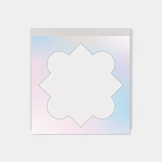 Quatrefoil Gradient Ombre Square Card {4}