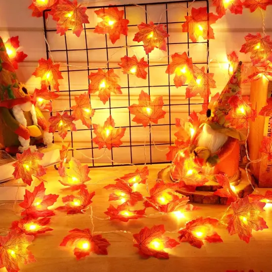 2 Pack Fall Garland with Lights Fall Decorations for Home {4}