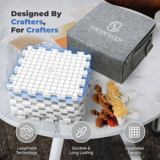 9PC Crochet Blocking Board Set with Grids - Full Set {3}