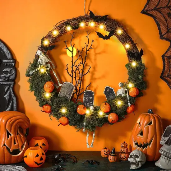 Halloween Skeleton Wreath {1}