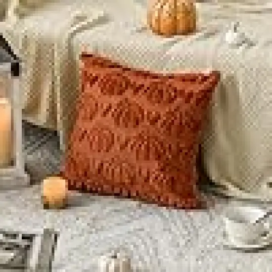 Pumpkin Heart Caramel Throw Pillow Covers {5}
