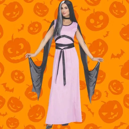 Womens Pink & Black Monster Mom Halloween Costume with Long Dress {2}