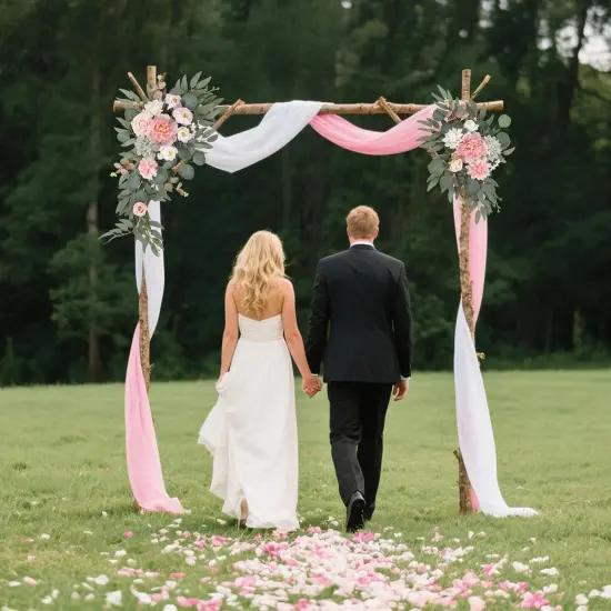 Pink Faux Arch Flowers Wedding Welcome Sign Flower {3}