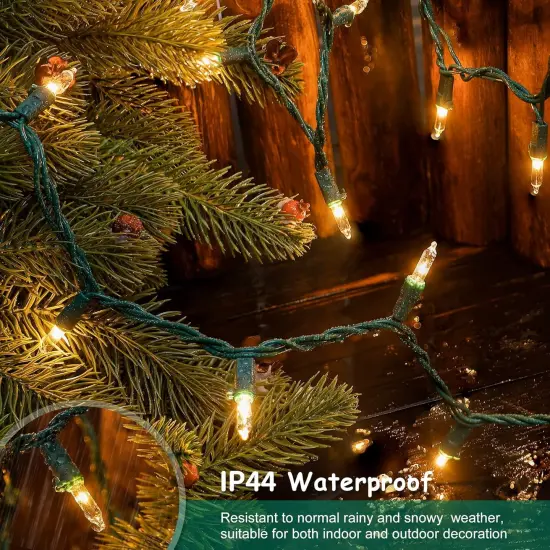 Clear Christmas String Lights 50 Count 13Feet - Warm White &Green Wire {2}