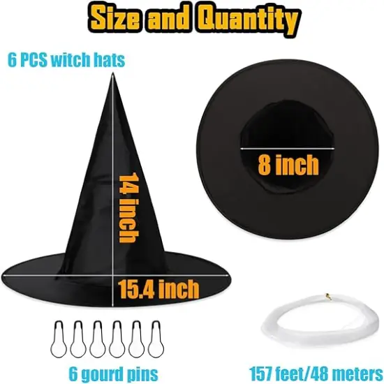 6PCS Halloween Witch Hats {2}