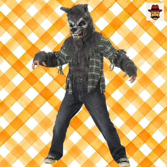 Boy&rsquo;s Werewolf Costume with Fierce Mask and Fur Shirt for Halloween Fun {4}