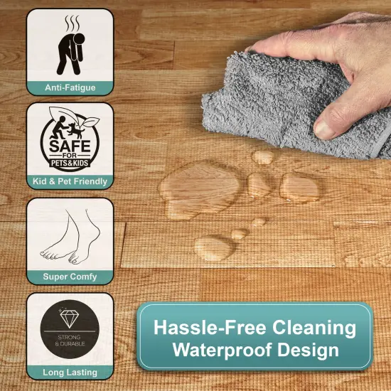 Sorbus 96 Sq. Ft. Wood Grain Floor Tiles, 24 Interlocking EVA Foam Mats, Thick Floor Mats w/ Borders for Home Gym, Playroom, and More Pine {4}