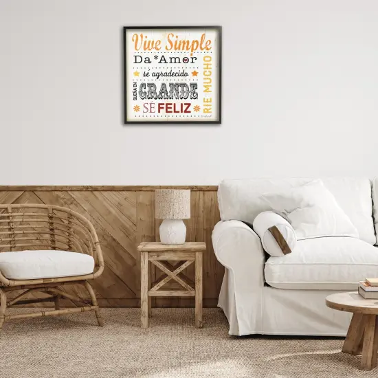 Stupell Industries Inspiraciones Diarias de Felicidad Framed Giclee Art Black Framed {2}